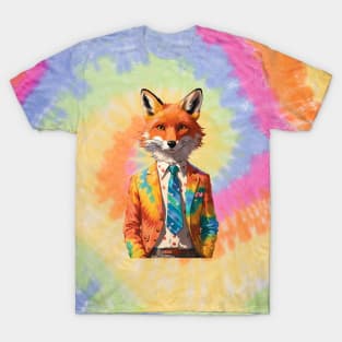 Mr Fox in a tie dye suit T-Shirt